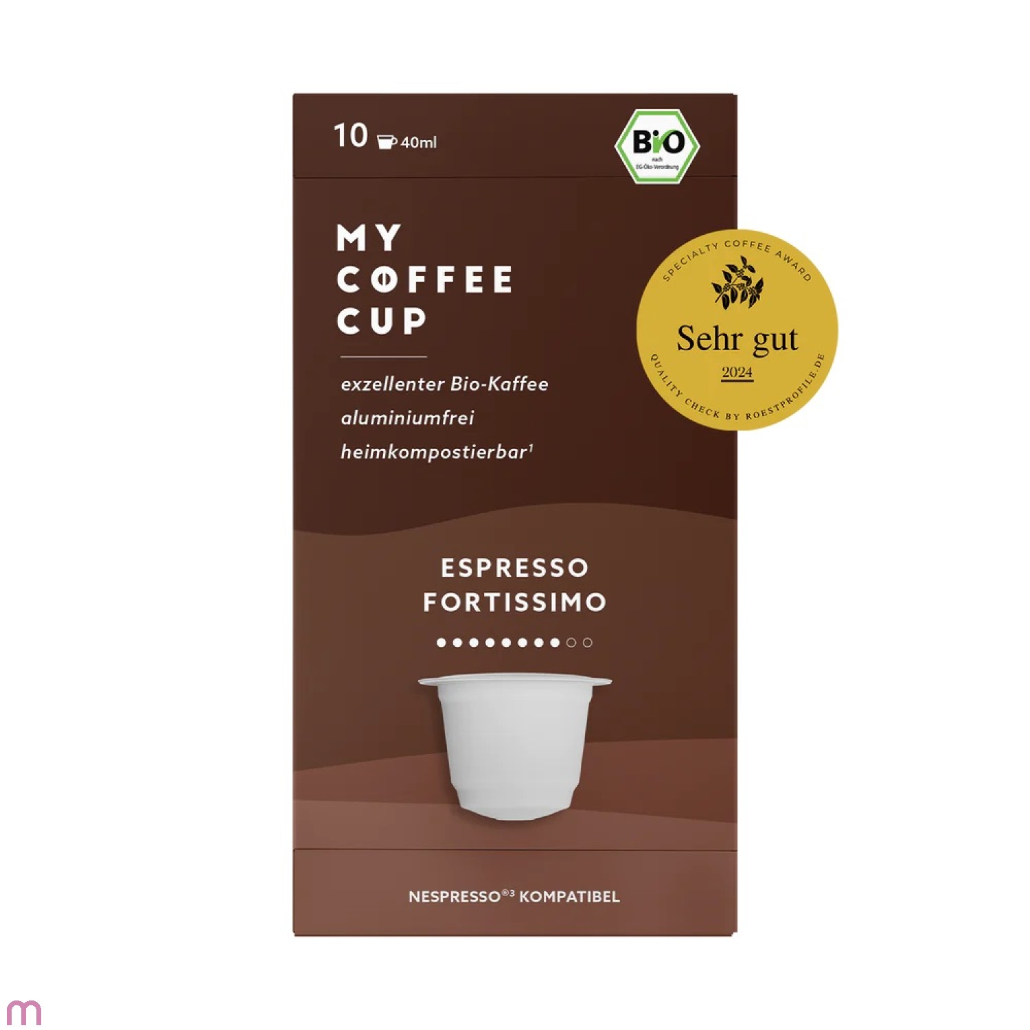 MyCoffeeCup Masterbox Espresso Fortissimo 10 x 10 Kapseln, Bio
